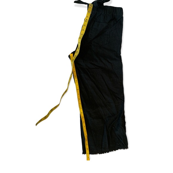 Caslon linen blend crop pants with raw hem and tie waist - Picture 7 of 7